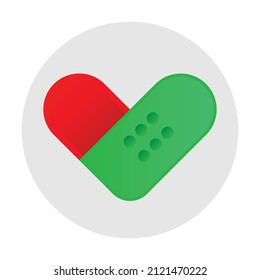 Love care logo green red