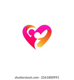 Love care logo and people design community, hearth logos