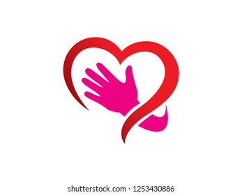 Love Care Logo Template, Icon, Symbol