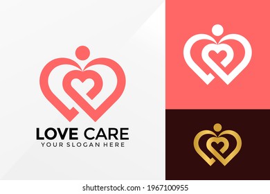 Love Care Logo Vector Design. Brand Identity emblem, designs concept, logos, logotype element for template.