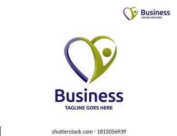 love care people logo vector, human heart vector concept