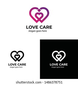 Love Care Person Logo Beauty Fashion Stock Vector (Royalty Free) 1486378751