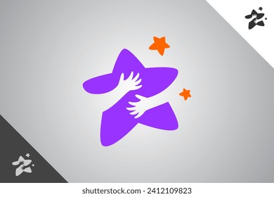 Love and care symbol. Babies, daycare and parenting logo identity template. Perfect logo for business related to daycare and parenting symbol business. Isolated background. Vector eps 10.