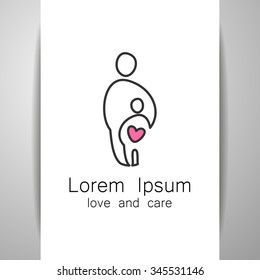 Love and care - template logo. Symbols for the social organizations, societies, associations, funds and others.