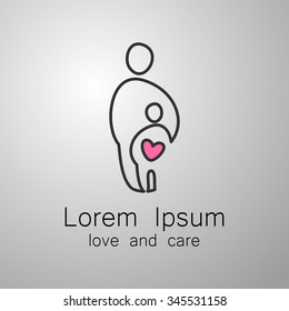 Love and care - template logo. Symbols for the social organizations, societies, associations, funds and others.