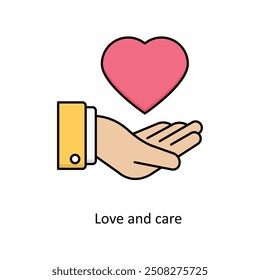 Love and care vector filled outline Icon Design illustration. Graphic Design Symbol on White background EPS 10 File