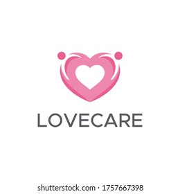Love Care Vector Logo Template
