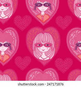 Love carnival pink seamless pattern