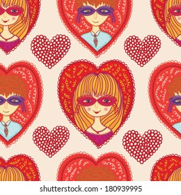 Love carnival seamless pattern