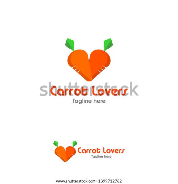 Love Carrot Logo Design Orange Carrot Stock Vector Royalty Free