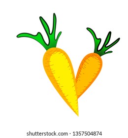 love carrot logo template vector illustration icon element isolated. Carrot icon trendy and modern symbol for graphic and web design. Carrot icon flat vector illustration for logo, web, app, UI.