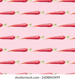 I Love Carrots Seamless Vector Pattern Design