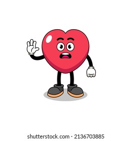 ilustración de caricatura de amor haciendo stop hand , diseño de personajes