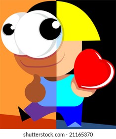 love and cartoon man	