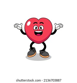 love cartoon searching with happy gesture , character design
