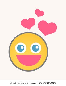 In Love - Cartoon Smiley Vector Face