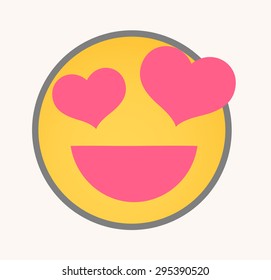 Love - Cartoon Smiley Vector Face