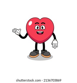love cartoon with welcome pose , character design