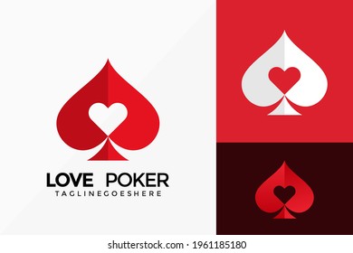 Love Casino Poker Logo Vector Design. Abstract emblem, designs concept, logos, logotype element for template.