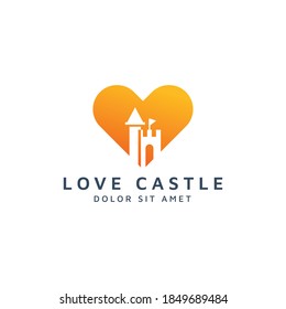 love and castle negative space logo design