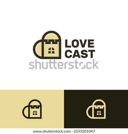 love castle vector logo design