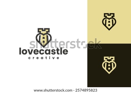 love castle vector logo design