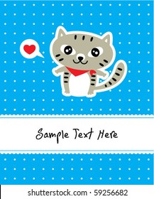 love cat kitten greeting card