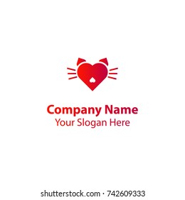 love cat logo design