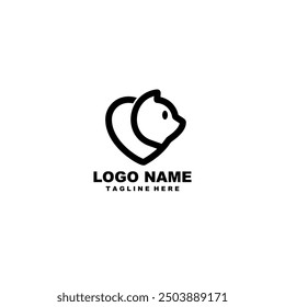 love cat logo design vector