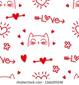 love cat pattern