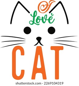 I love cat svg vector