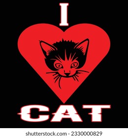 I LOVE CAT t shirt design