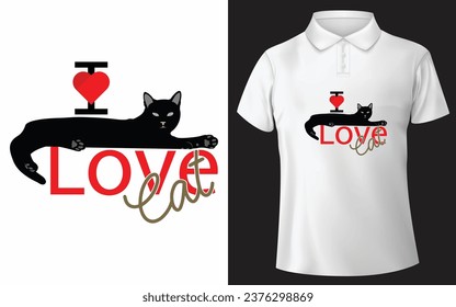 I love cat t-shirt design 