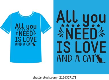 Is love and a cat t-shirt design template
