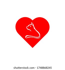 love cat vector design template illustration