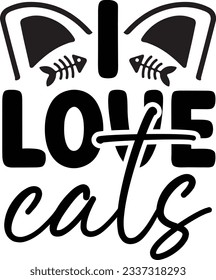 Love Cats Cat SVG T-shirt Design svg