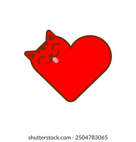 I love cats sign. Heart and cat. I like pet. Symbol of love for animals