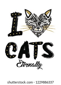 love cat's slogan design