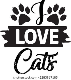 I love Cats svg ,cat svg Design, cat t-shirt design