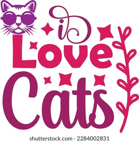 I love Cats svg ,cat svg Design, cat t-shirt design