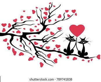 love cats tree,vector

