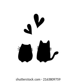 love of cats vector illustration