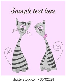 Love cats. Vector illustration.