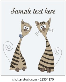 Love cats. Vector illustration.