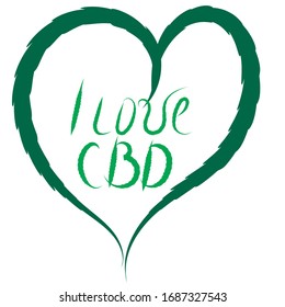  I love CBD.vector logo for design