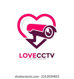 Love CCTV logo vector design. Suitable for business, technology, romance, hobby, and information