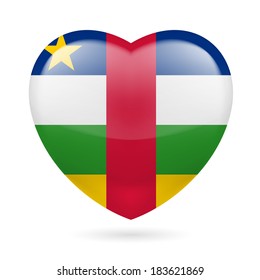 I love Central African Republic. Heart with flag colors  