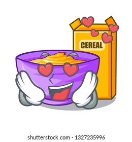 In love cereal box in the shape mascot