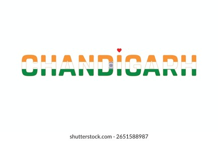 I Love CHANDRAPUR, Typographic Design of I Love CHANDRAPUR on a white background, Flag Typography of CHANDRAPUR with heart, Vector design of I Love CHANDRAPUR

