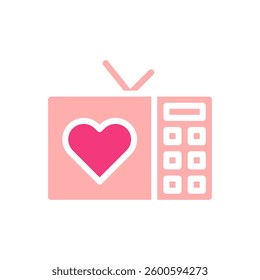 Love Channel, Heart Television Icon Design Vector